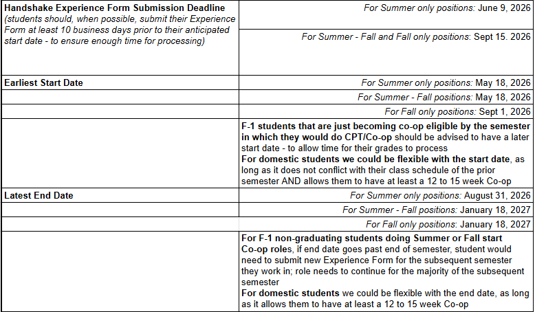 summer fall 2026 important dates